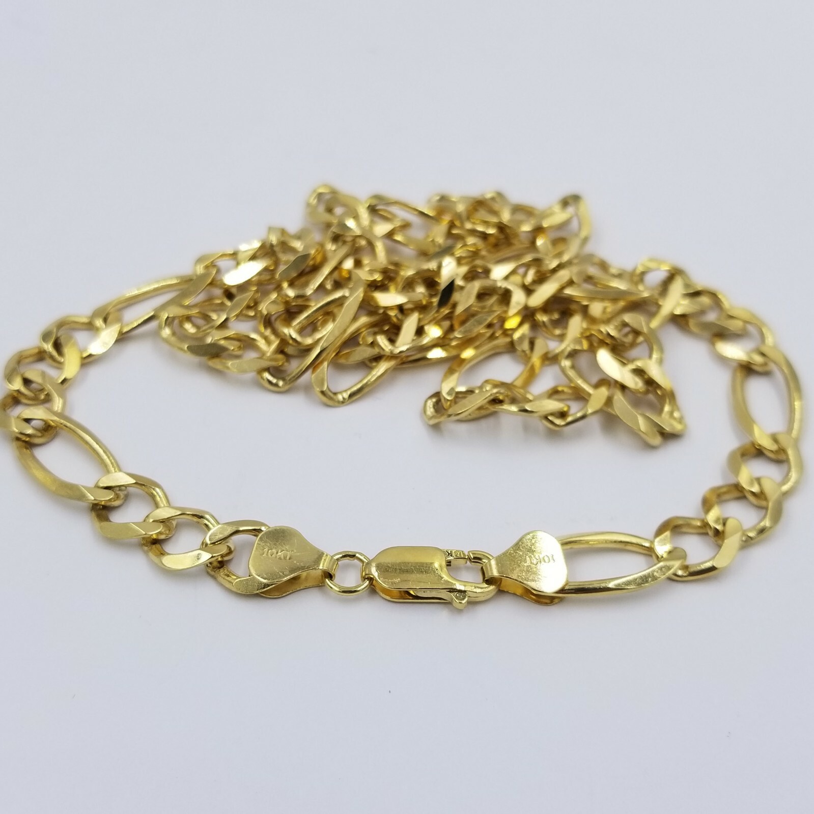 8mm 26″ SOLID 10k Gold Figaro Link Chain Necklace Authentic 10k Yellow Gold