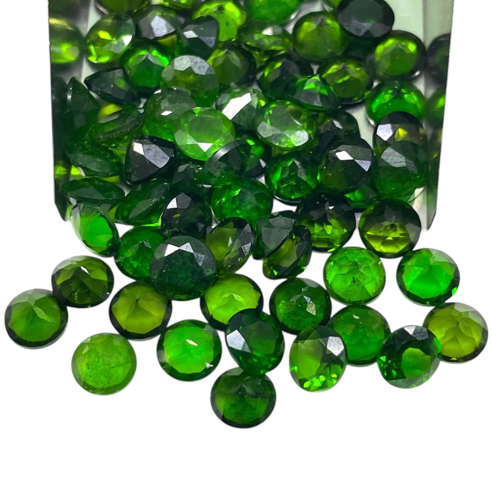 10 Pcs Natural Chrome Diopside 6mm Round Cut Vivid Green Loose Gemstones Lot