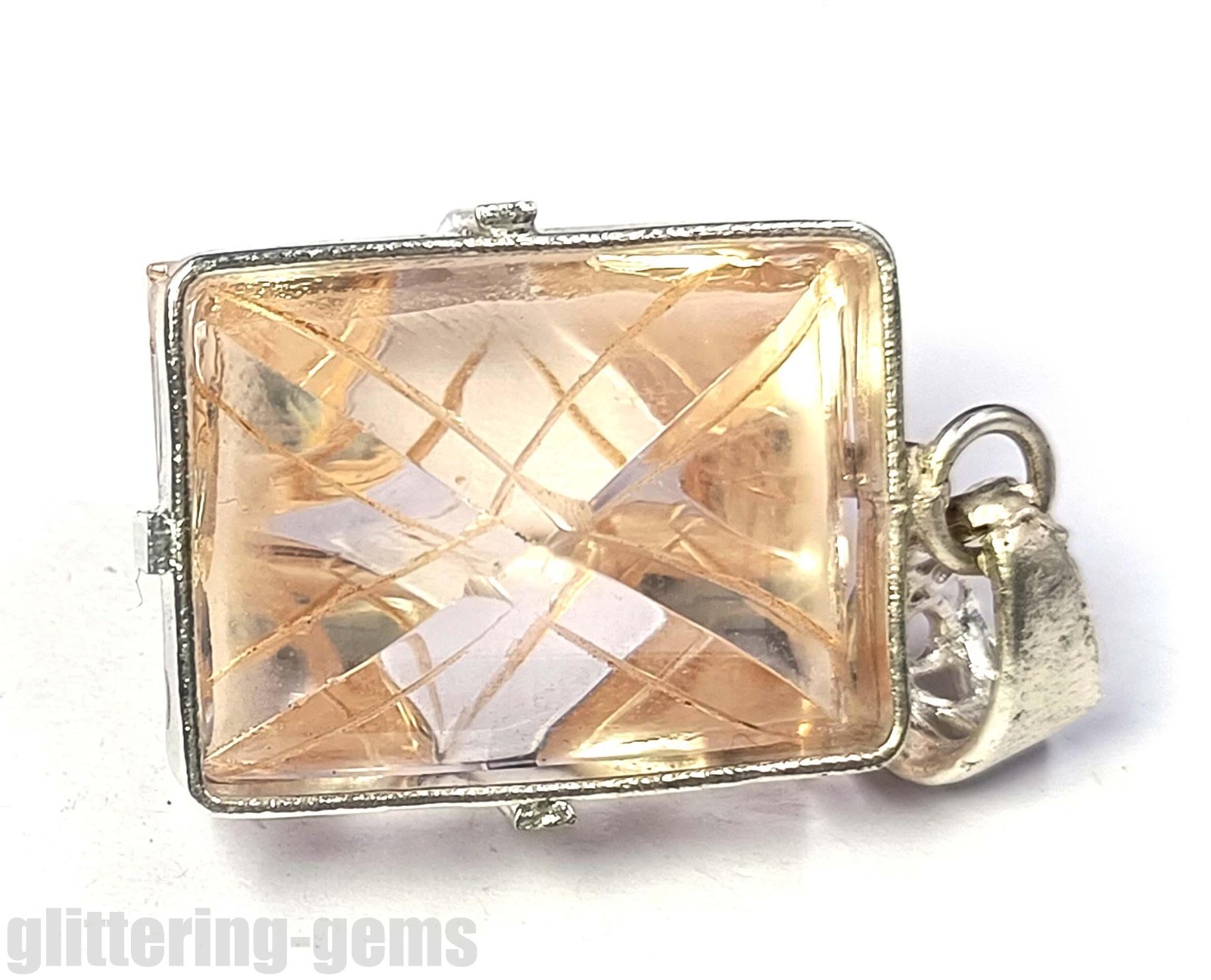 IGL 14.00 Ct Lab Grown Diamond Raw Pendant IF Clarity 925 Sterling Silver 5DDZ