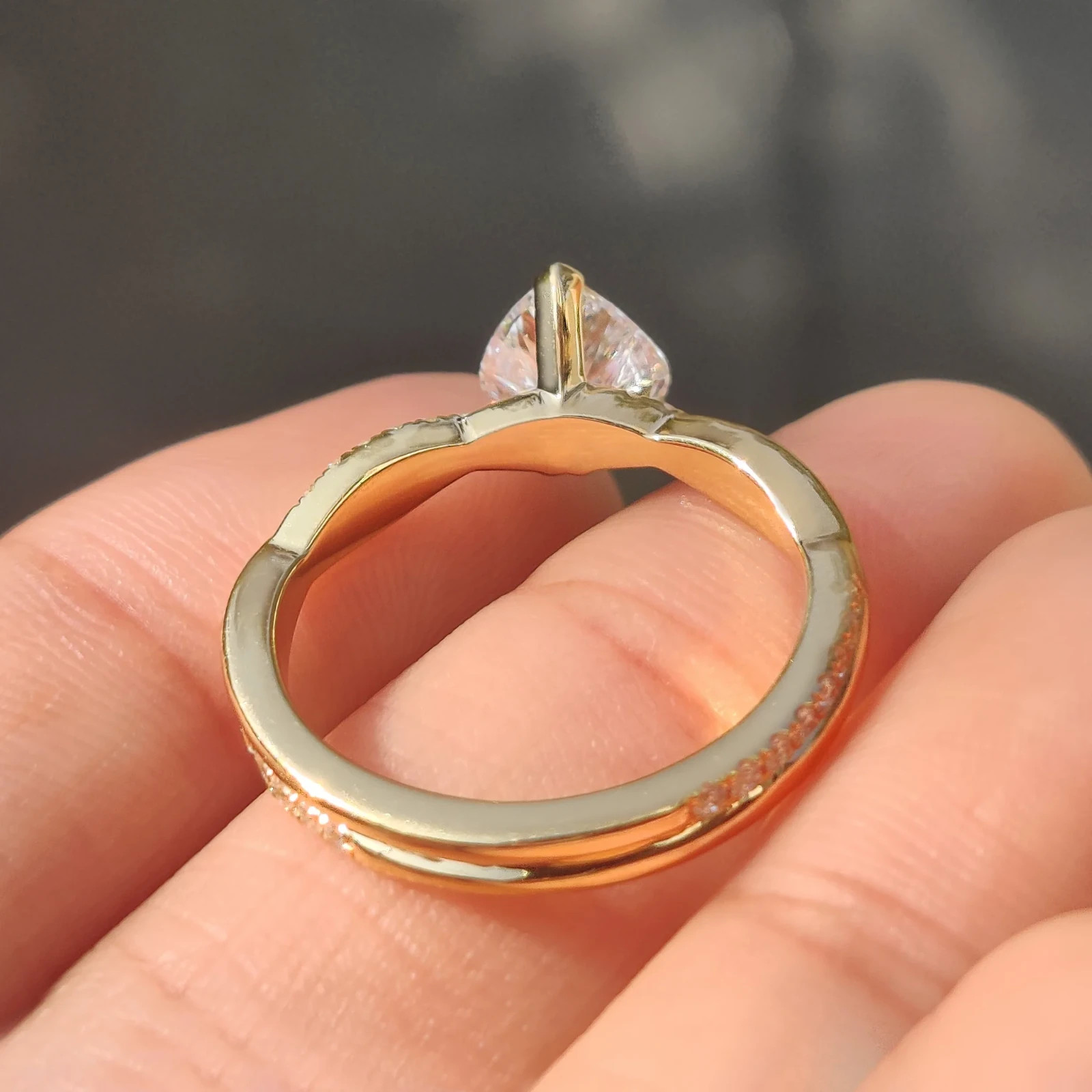 IGI Certified Heart Cut Diamond Ring Lab Grown 2.4 Ct 14k Yellow Gold VVS E F