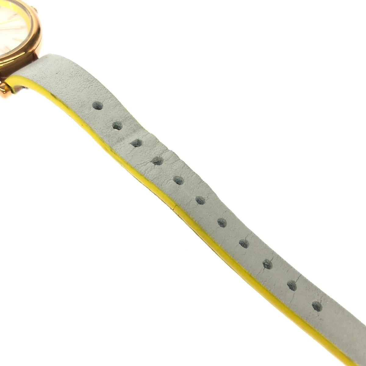 Fossil Watch Quartz SS Leather ES4834 Gold Color Gray Ladies Used