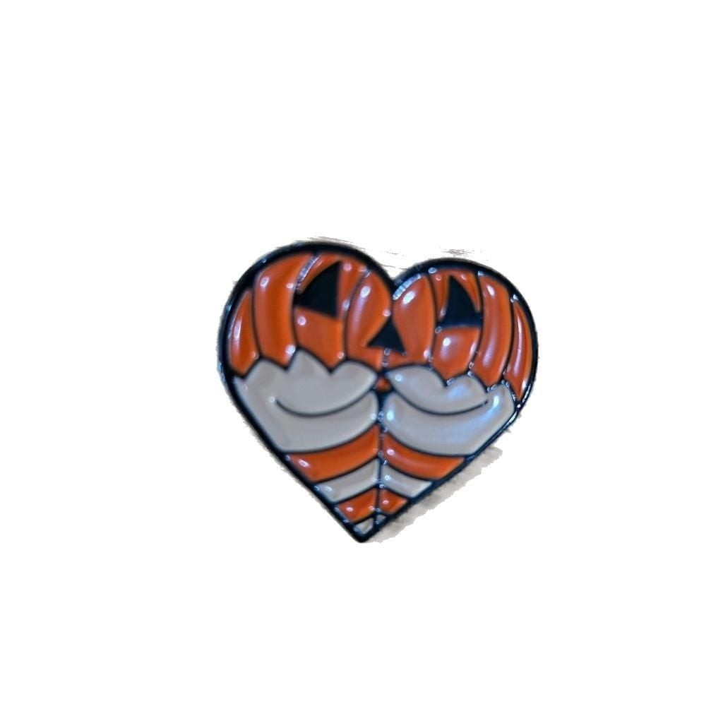Set of 6 Halloween-Themed Heart Enamel Lapel Pins