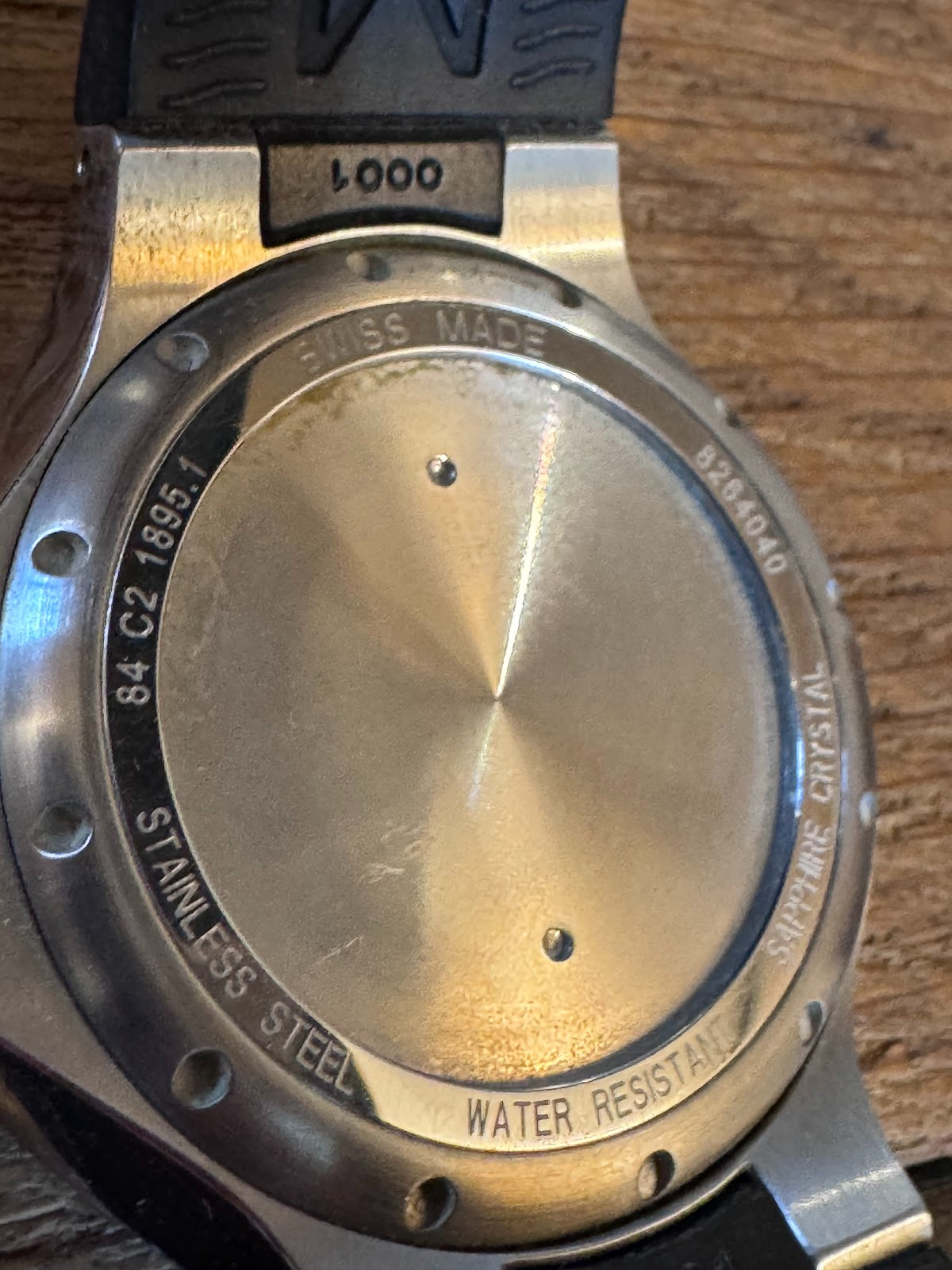 Movado Series 800 84 C2 1895.1 Mens Dive Watch White Dial 200M Black Rubber Band