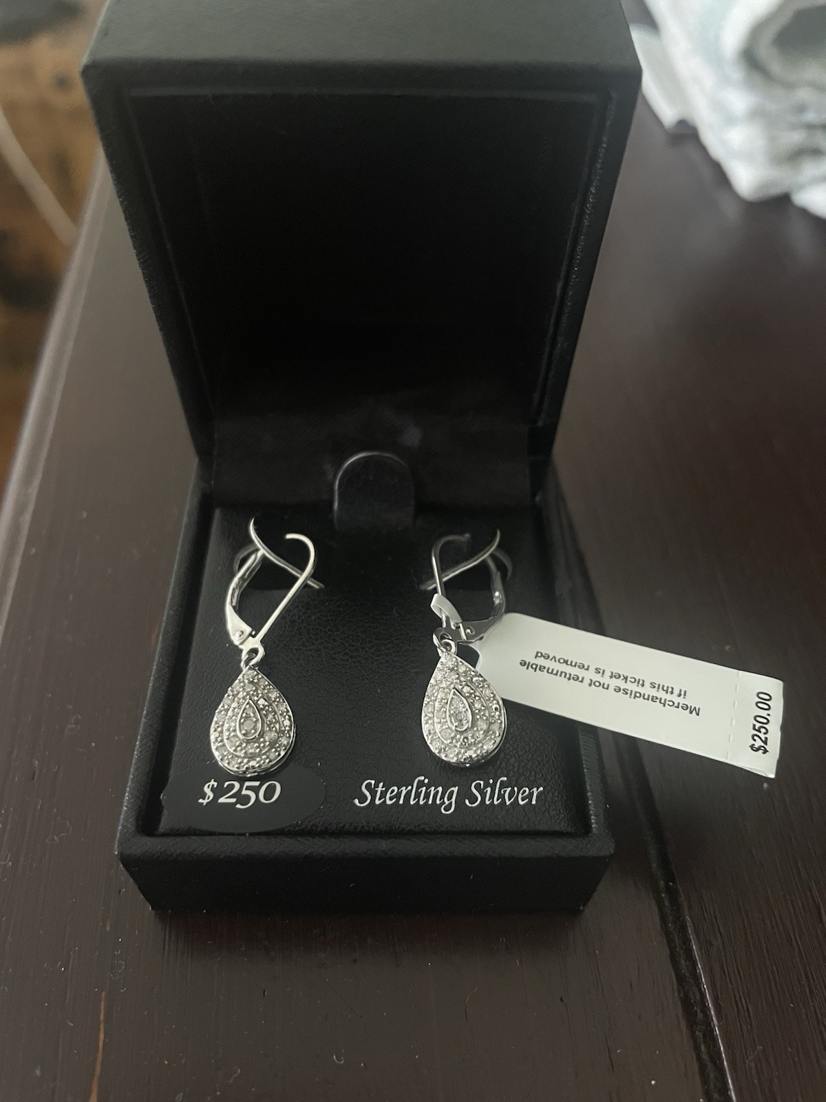 925 Sterling Silver Teardrop Dangle/Drop Leverback Earrings, No Stone