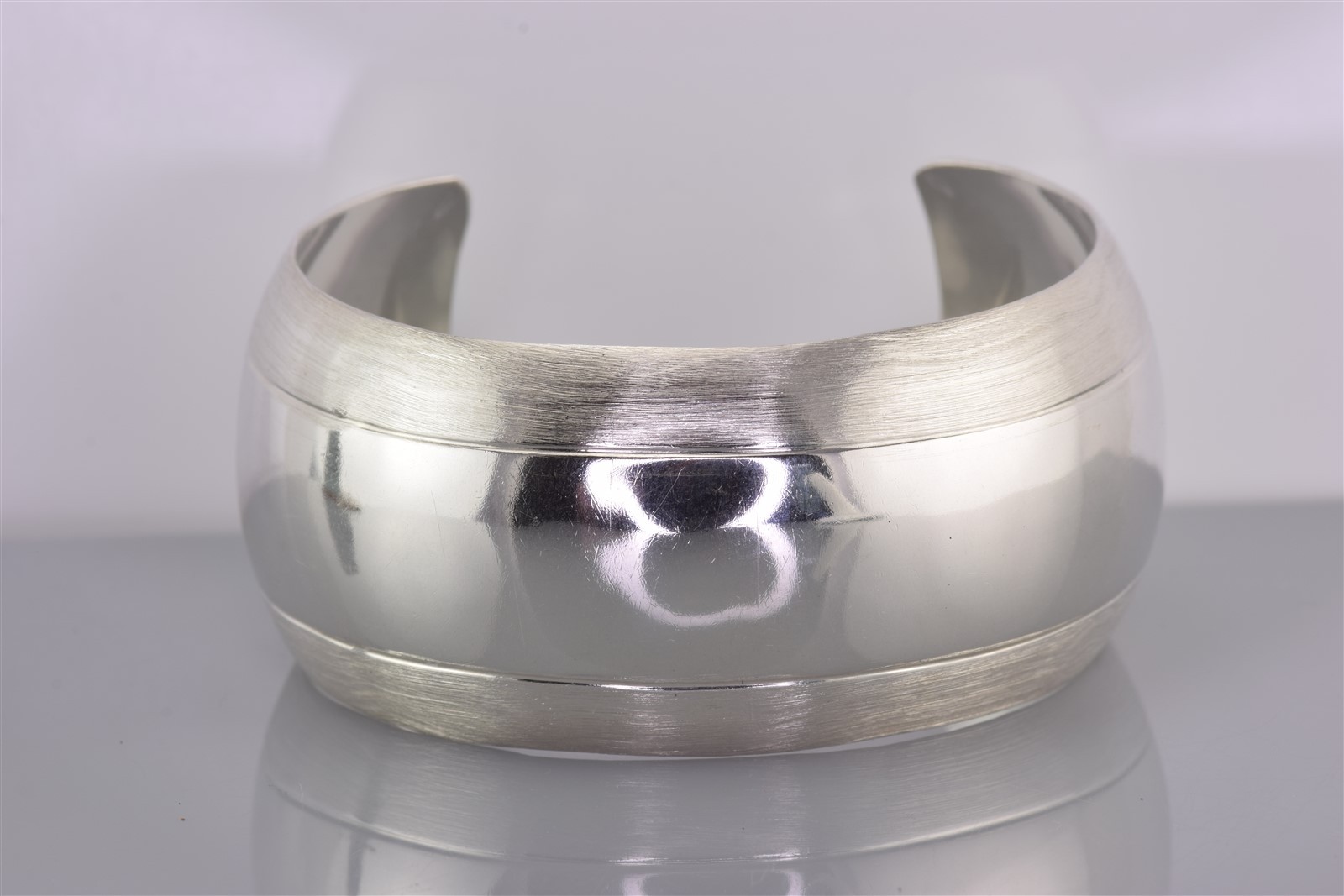 Taxco Sterling Silver 29mm Brushed Rim Statement Cuff 925 Mex Bracelet 35g 6.5″