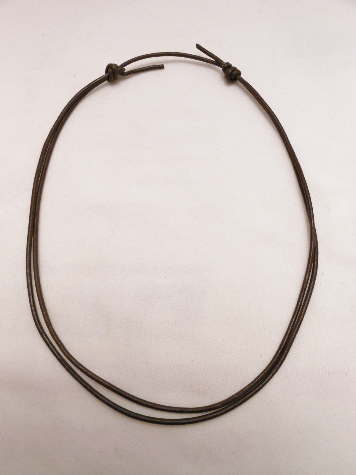 Brown Leather Adjustable Unisex Cord Choker Necklace- Made in USA