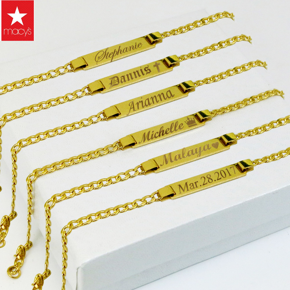 Baby bracelet 14k personalized baby girl bracelet Name plate Bracelet