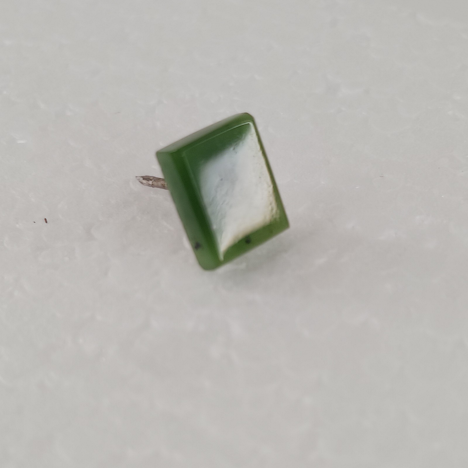 Tie Tack Pin Vintage Natural Polished Jade Classic Elegance Men’s Accessory