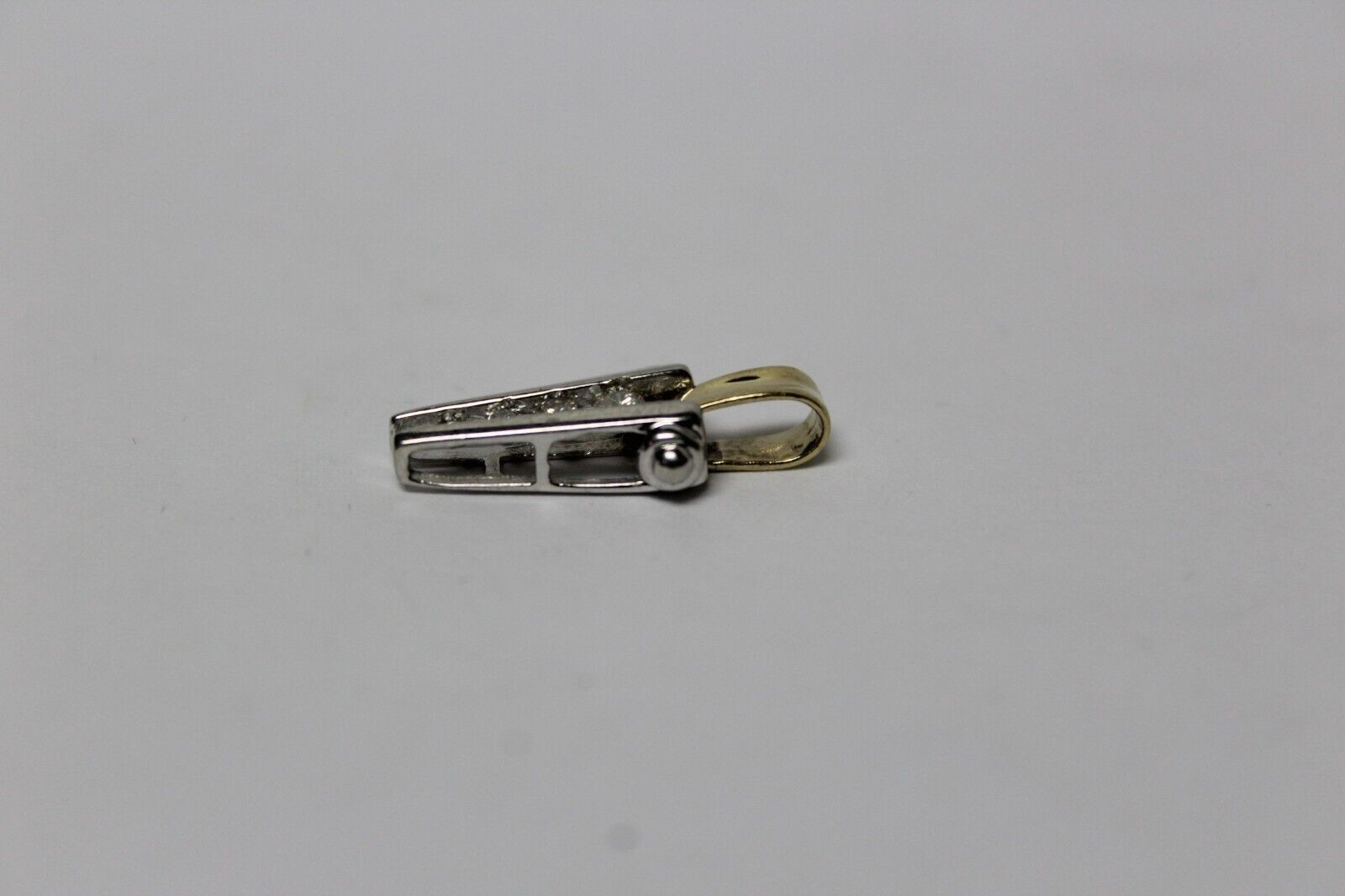 Sweet Two Tone 10K Yellow & White Gold Diamond Pendant Hallmarked ADL (R)