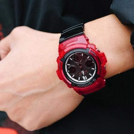 CASIO G SHOCK AWG M100SRB 4A Wristwatch Men’s Ana Digi Radio Solar Black Red G S