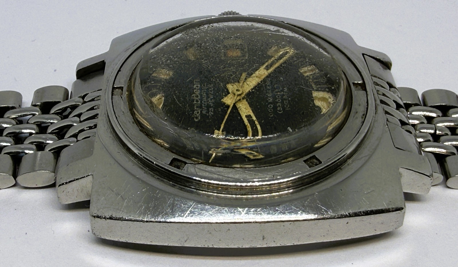 1960s Jenny Caribbean 1000m 706 Vintage Diver MONOBLOC Triple Safe BEZEL MISSING
