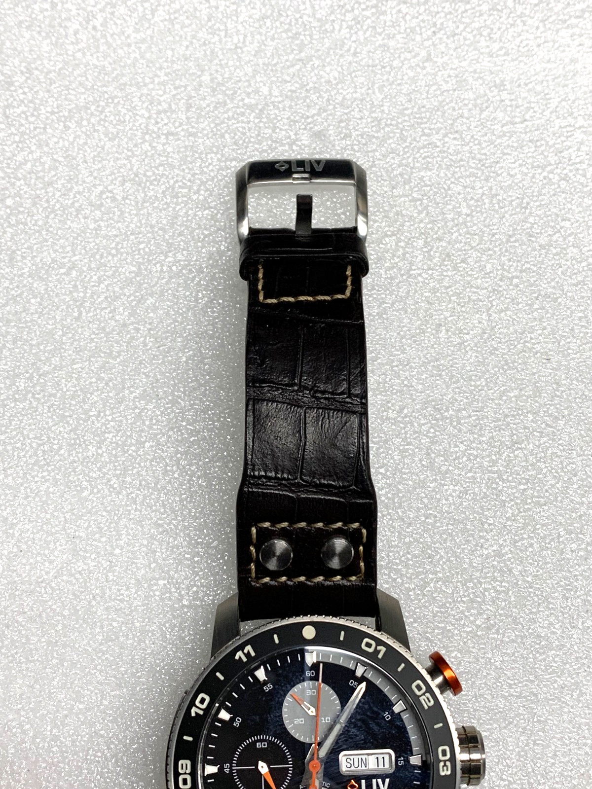 LIV Men’s P-51 Big Pilot Full Titanium Black/ Gray Automatic 46mm Watch 130/500