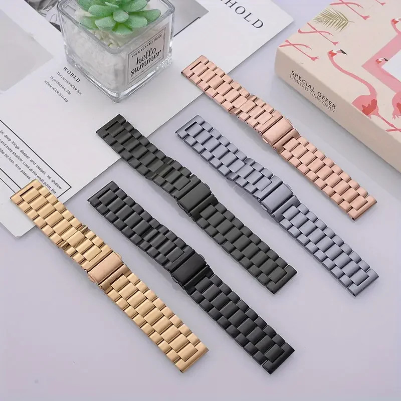 22mm Stainless Steel Watch Band Classic Link Strap For Movado Bold 3600261