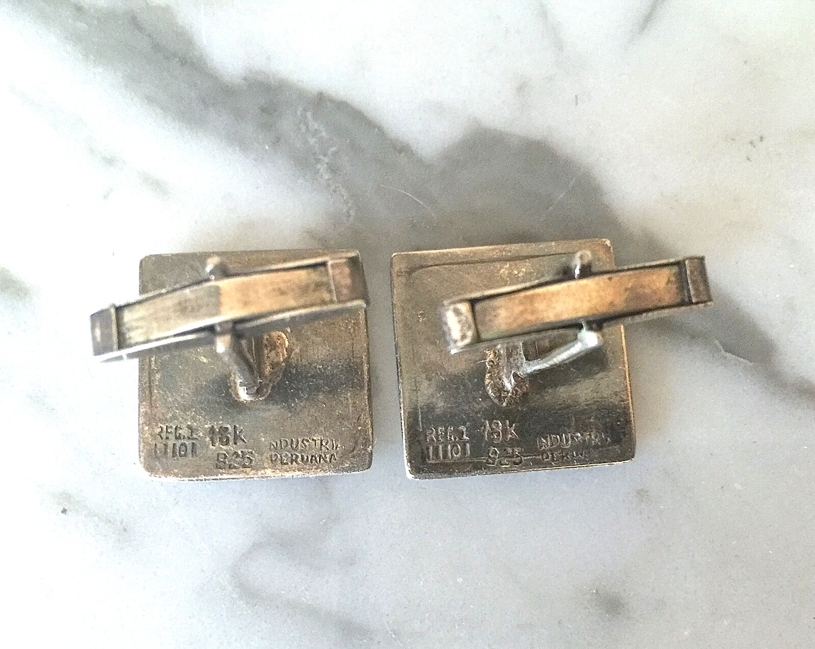 PERU Inca Sun God Cufflinks 18K gold & 925 Sterling
