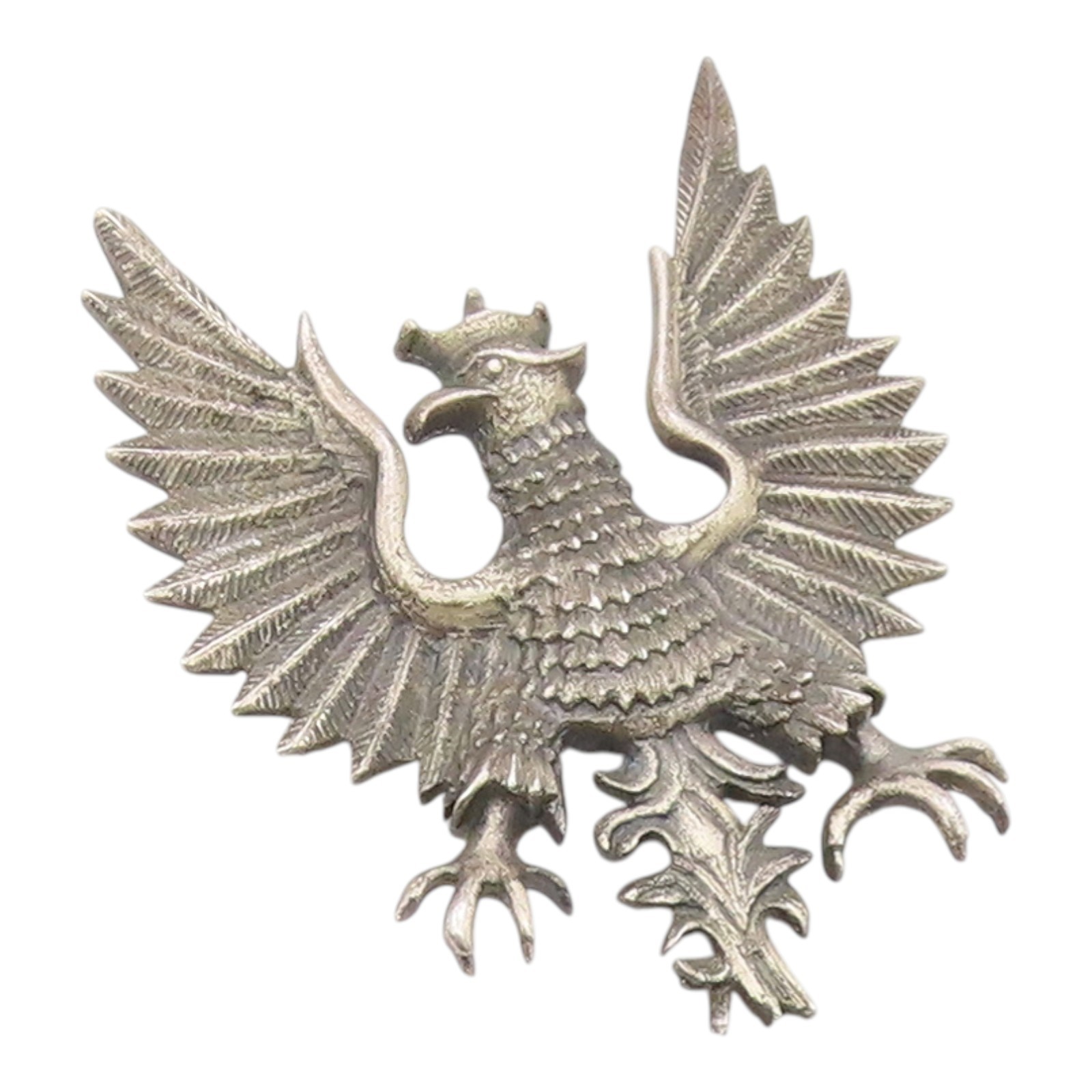 925 Sterling Silver Vintage Pendant POLAND Royal Crowned Eagle Emblem PT26322