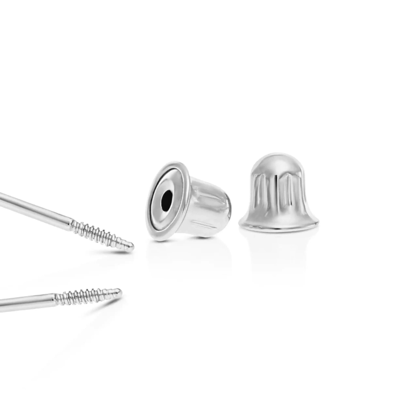 1 ct. Exquisite White Sapphire Screw back Stud Earrings – 14k White Gold