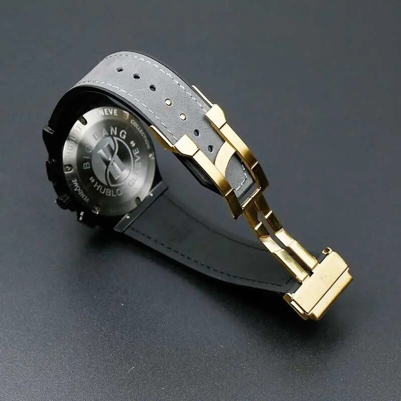 Leather Watch Strap for Hublot Big Bang 19-25mm Blue Black Grey Green Beige