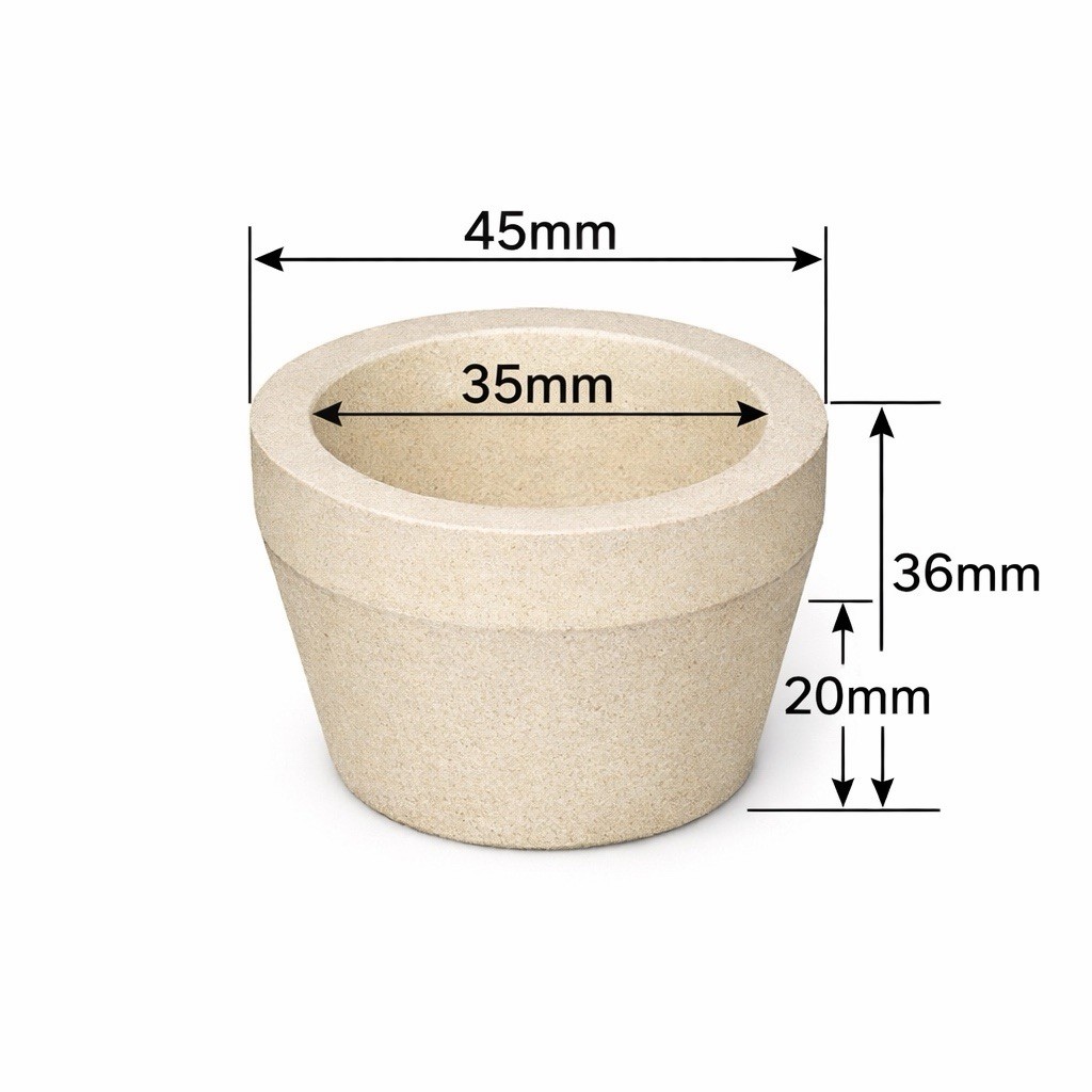 #8A, 1-3/4 – Magnesium Oxide, Fire Assay Cupel – Gold. Silver Refining | QTY: 6