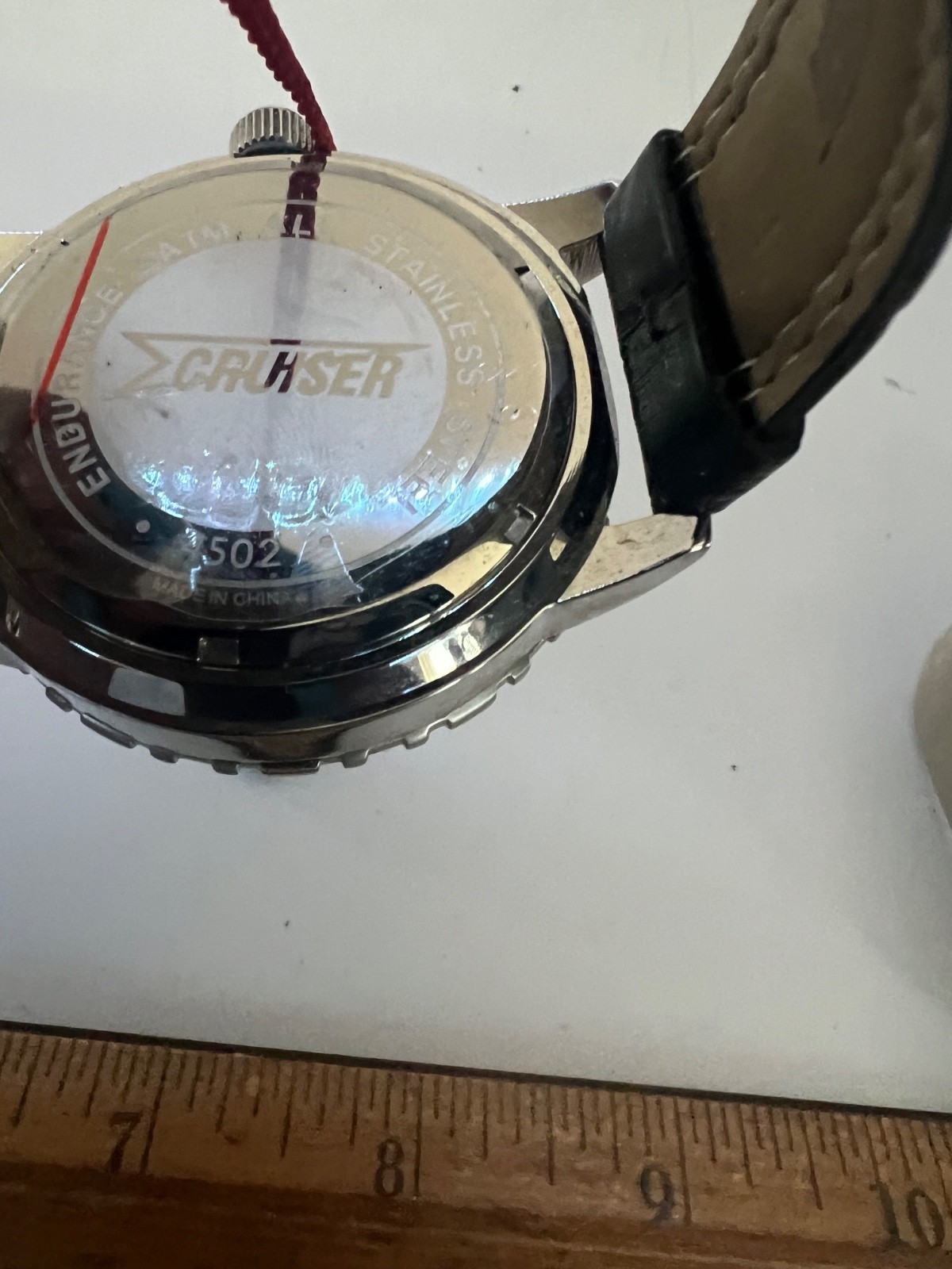 NOS MEN’S CRUISER ENDURANCE 4502 5ATM/50M WATCH WITH LEATHER BAND PLEASE READ
