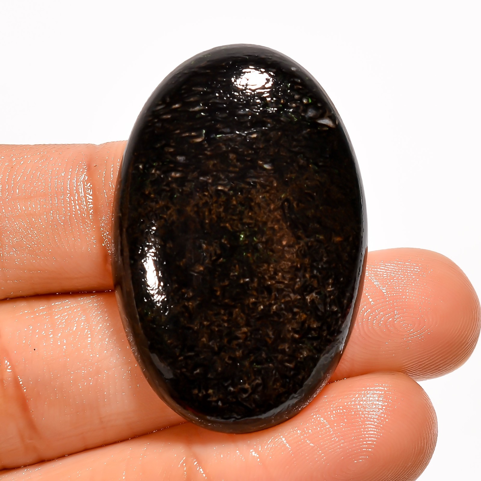 49 Ct Natural Dinosaur Bone Jasper Oval Shape Cabochon Loose Gemstone 37X24X6 mm
