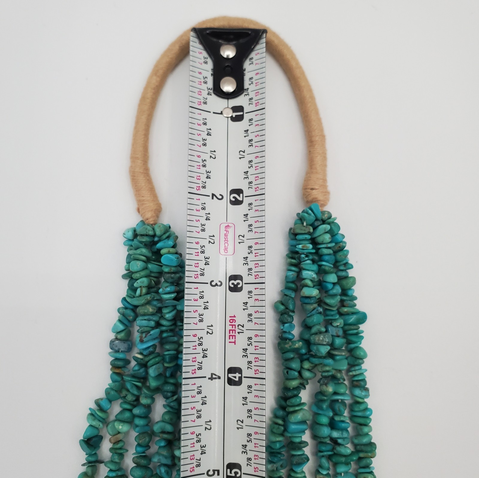 Turquoise Red Coral Necklace 28in Multi Strand Chip Bead Southwest Tribal Wrap