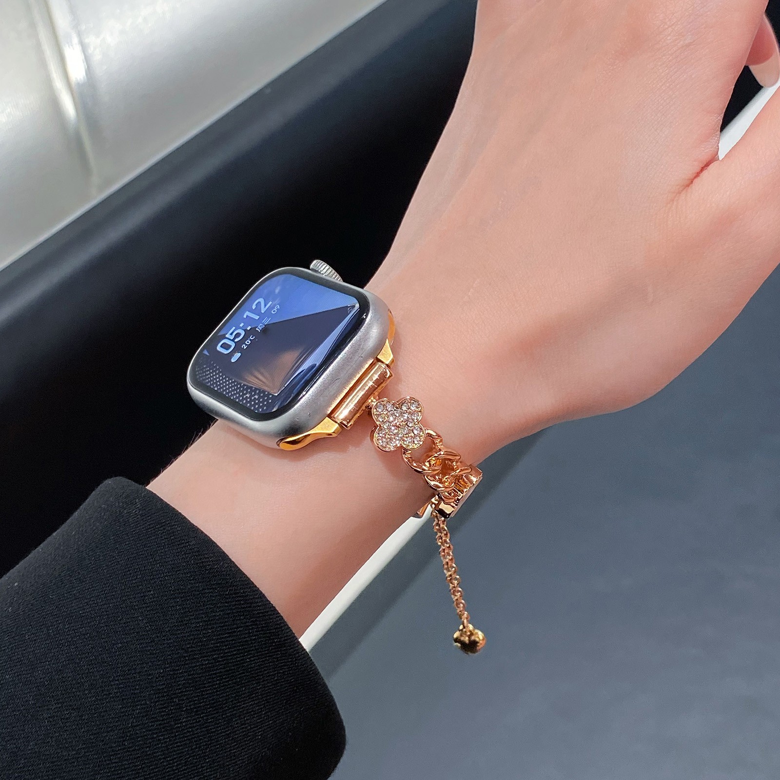For iWatch Series 11/10/9/8/7/SE/Ultra 3 Elegant Metal Bracelet Strap Watch Band