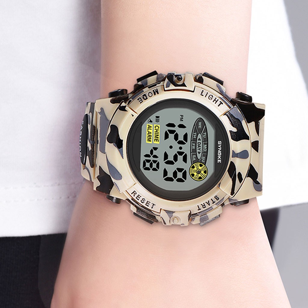 Boy and Girl Electronic Sports Watches Waterproof Watches LED Screen Watch Gift
