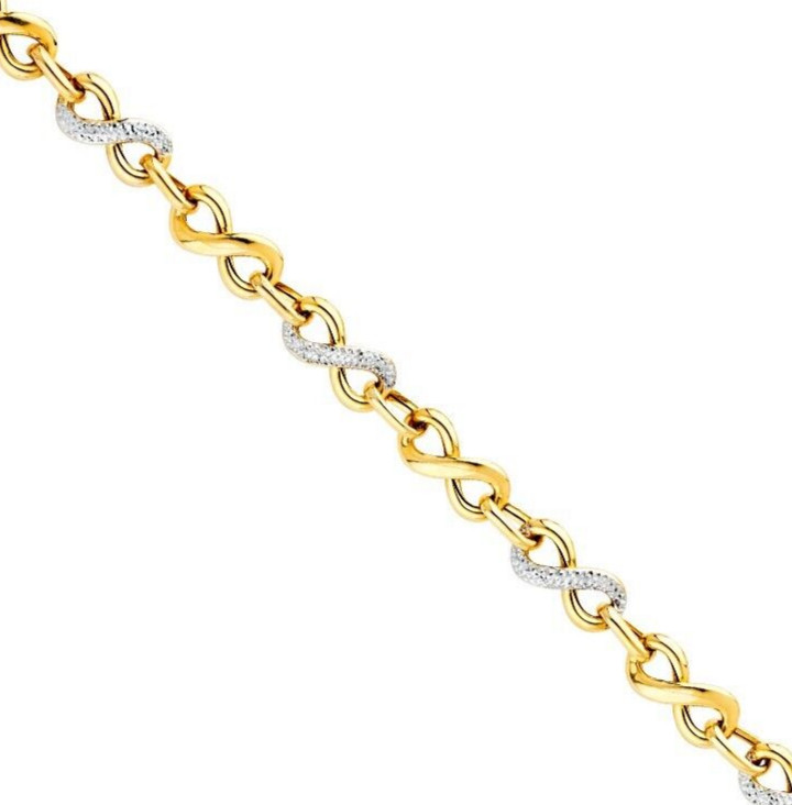 NEW 14K YELLOW GOLD INFINITY HOLLOW BRACELET