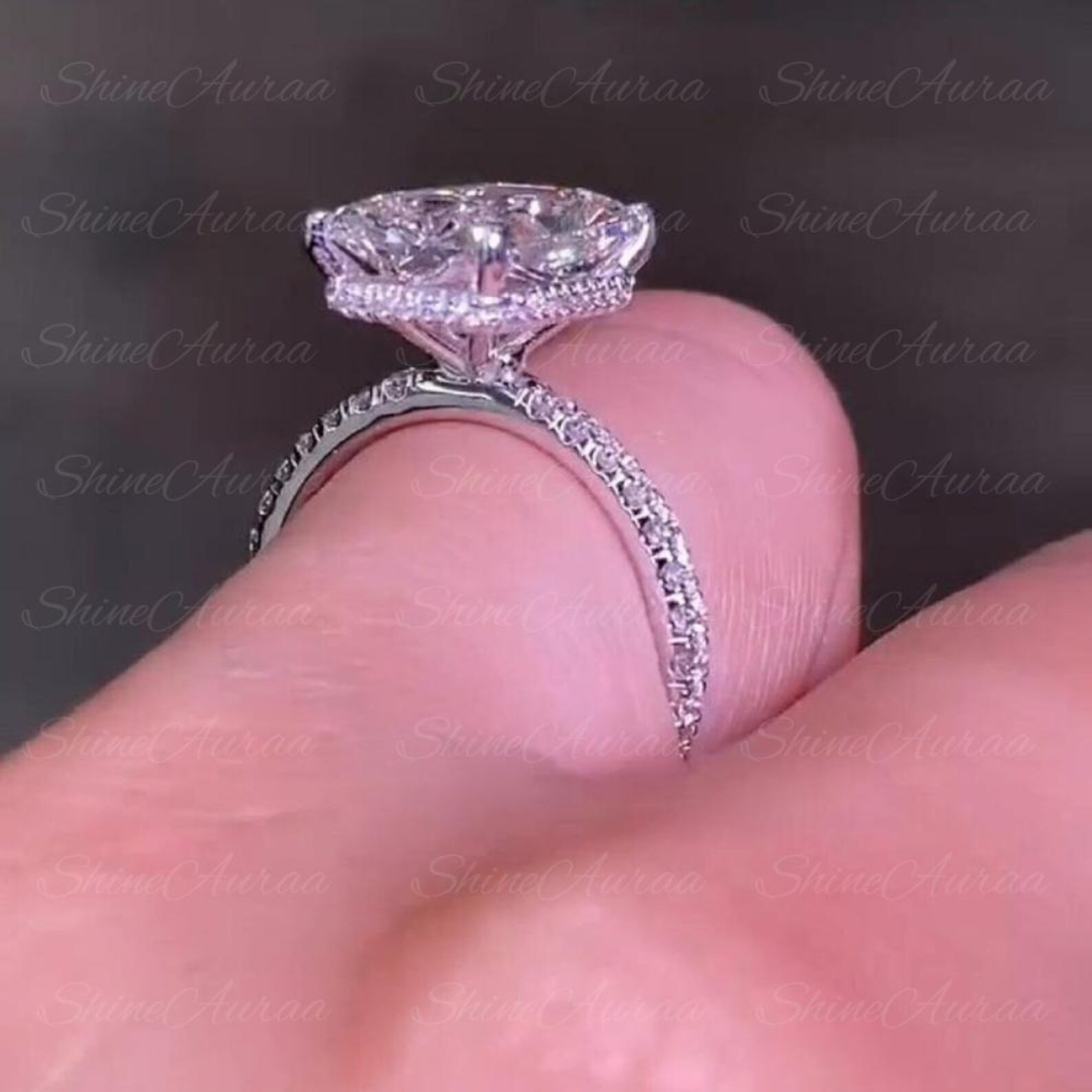 3.00 CT Radiant Cut Moissanite Ring Set Engagement and Wedding Band 925 Silver