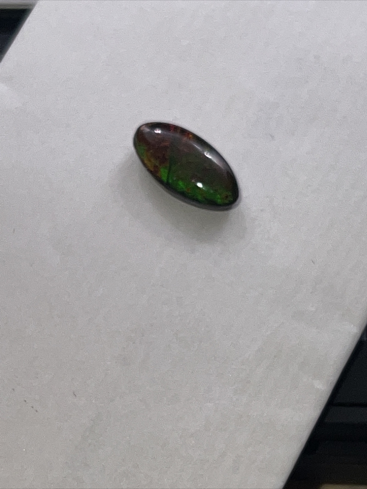 Clearance Estate JTV Ammolite Ammonite Triplet 12 X 6 mm Green Orange Yellow Fl