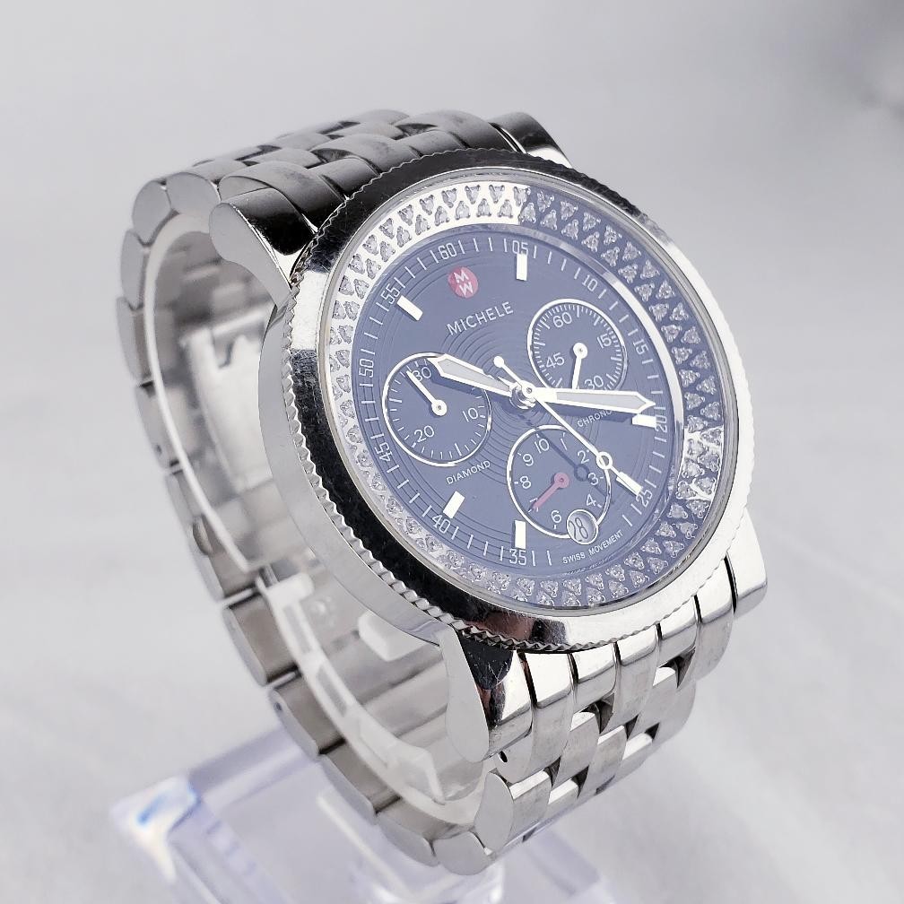 Michele Sport Sail Lady’s Watch Chrono Date Diamond 38mm MW01C01D9002
