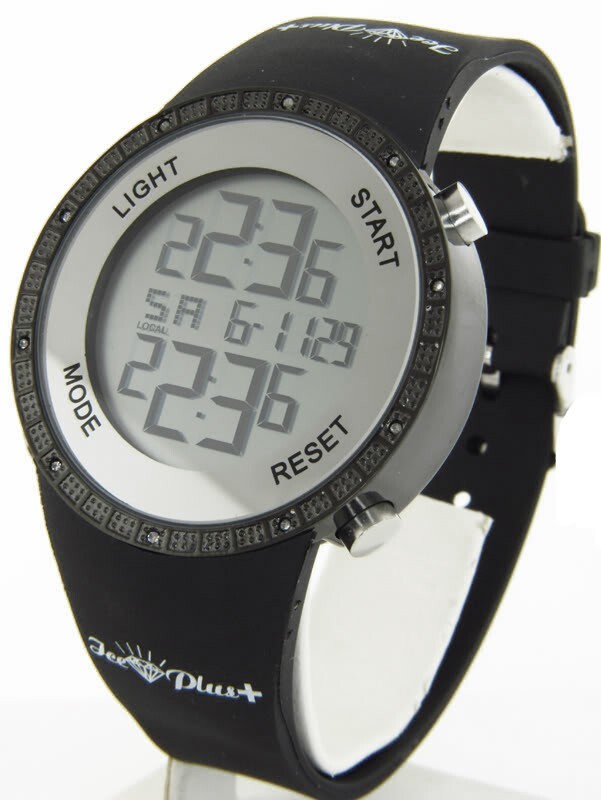 ICE PLUS DIAMOND WATCH KING MASTER JOE RODEO CASE SILVER FACE SUPER TECHNO