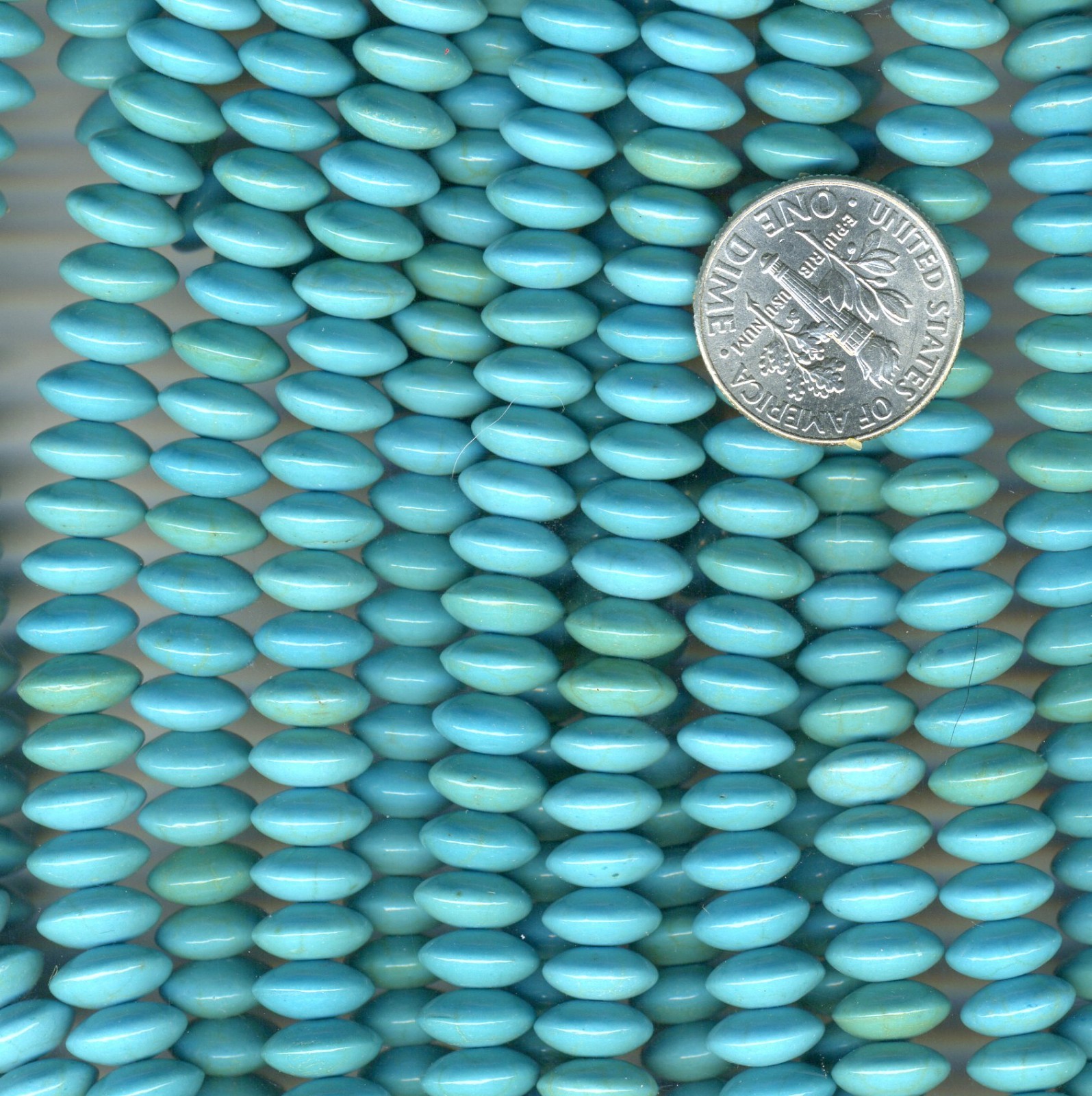 MAGNESITE Turquoise color 4x8mm saucer roundel shaped beads 16″ strand