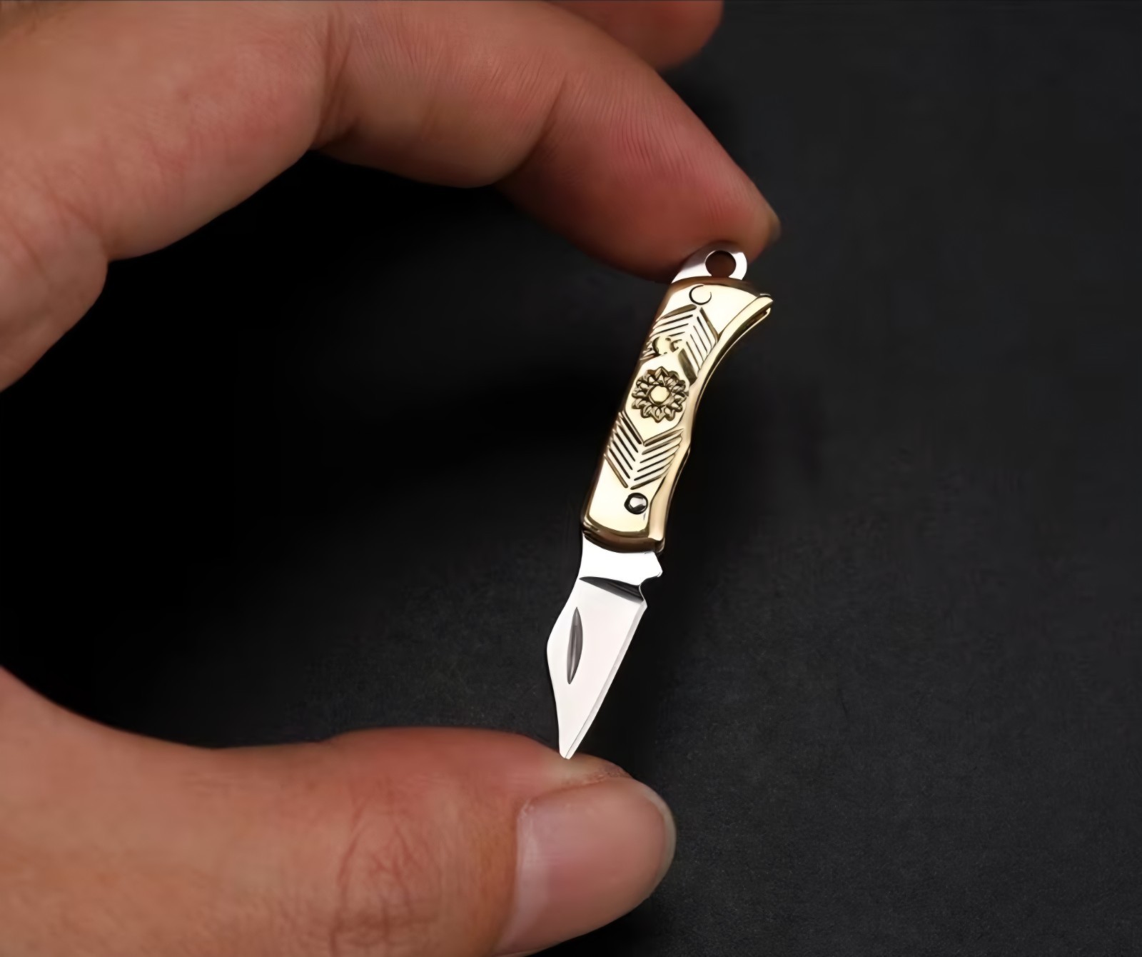 Mini KNIFE EARRINGS-FLOWER ETCHED-FREE Shipping