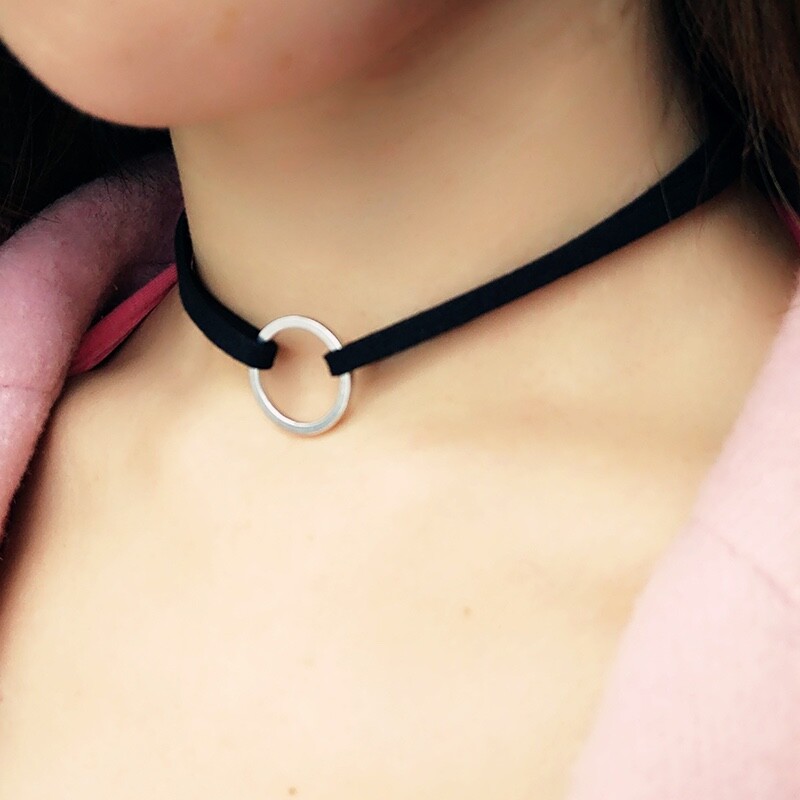 Black Gold or Silver Day Collar O Ring Necklace bdsm ddlg Master slave Dom sub