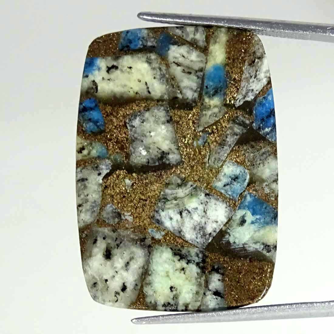 30.10Cts Treated K2 Jasper Copper Turquoise Cushion Cabochon Loose Gemstone
