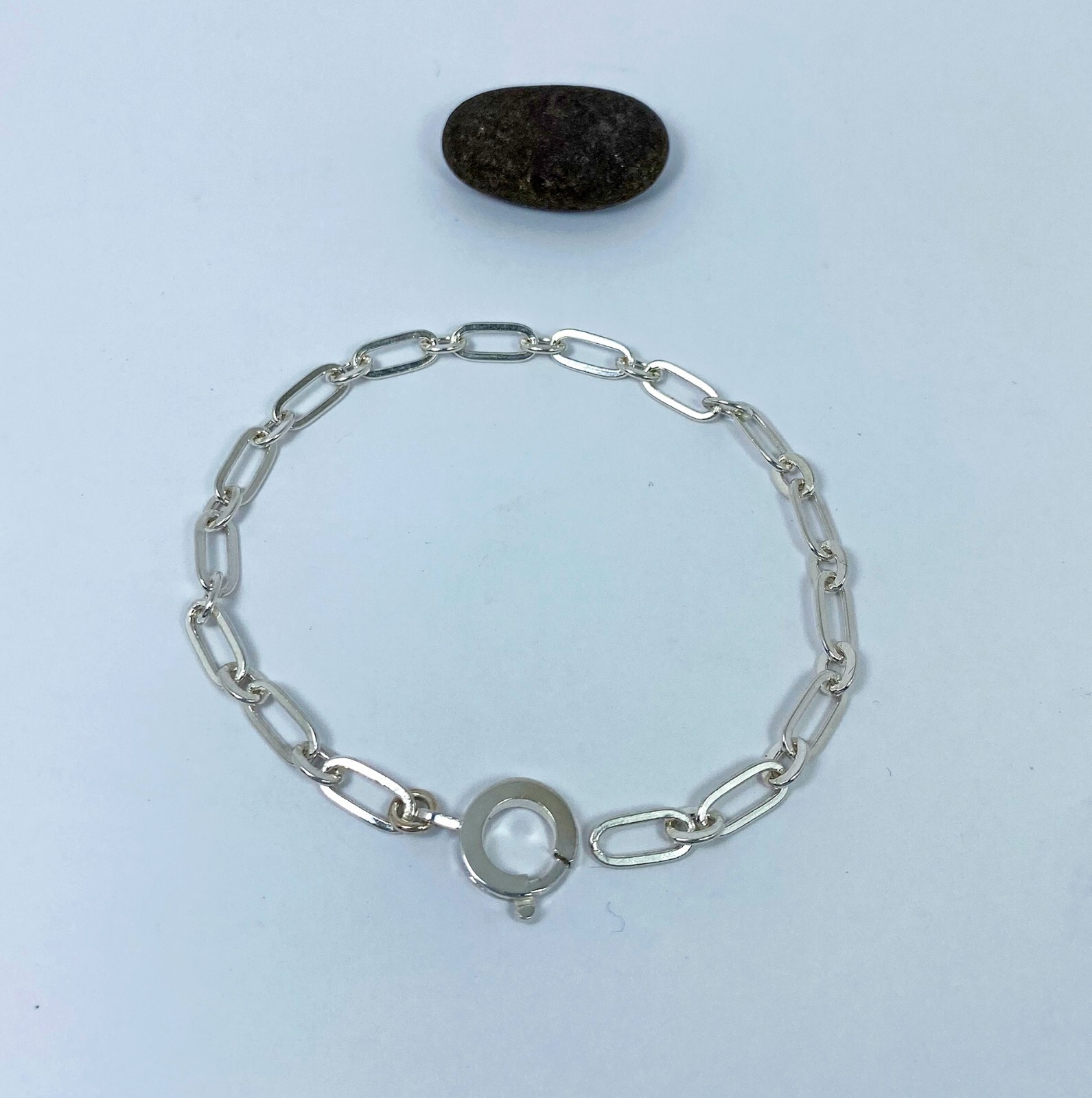 Flat Figaro Link Chain Bracelet, Handmade Unisex Bracelet, Holiday Jewelry Gifts