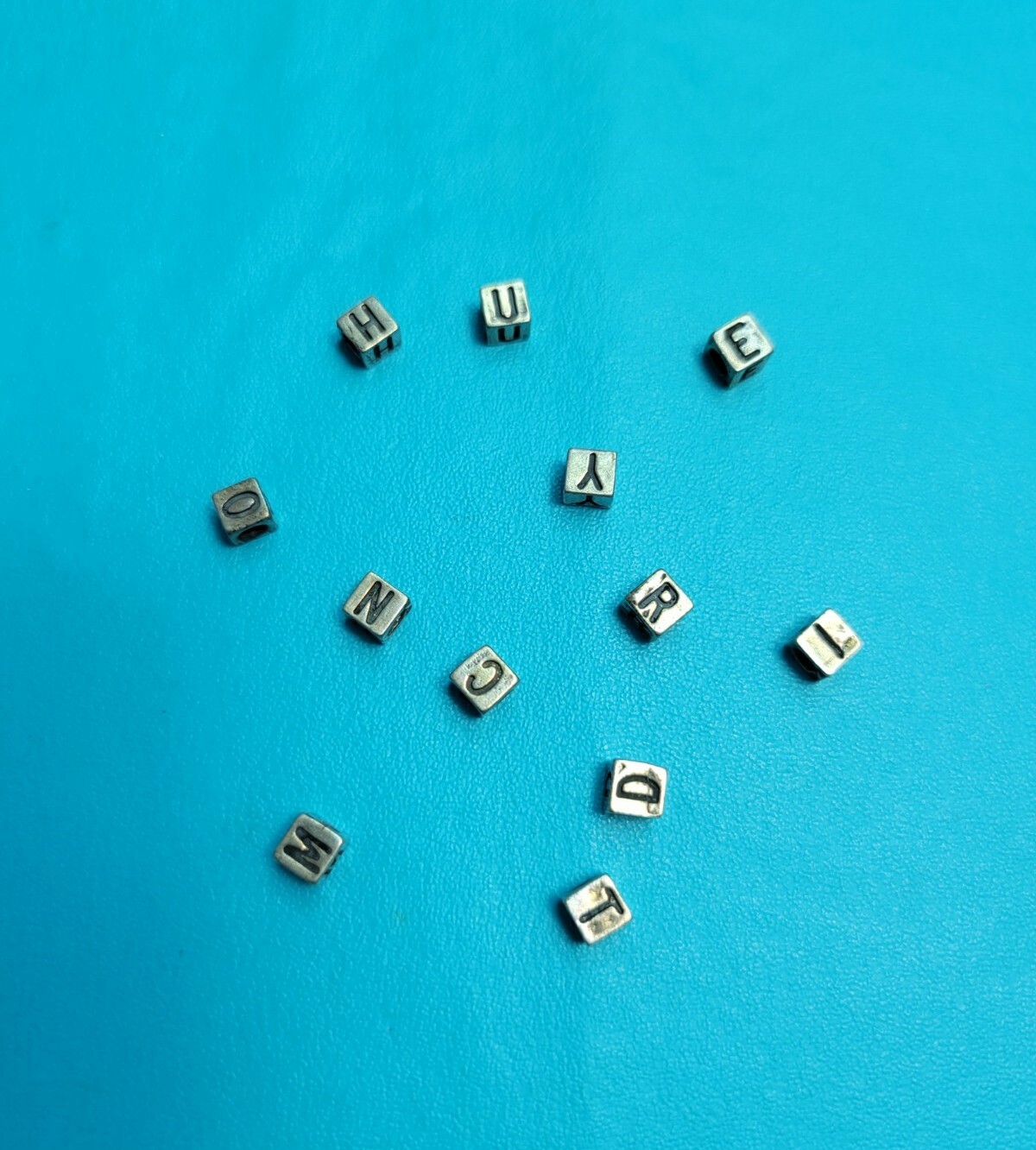Sterling Silver Tiny Small Alphabet Letter Charms C D E H I M N O R T U Y Block