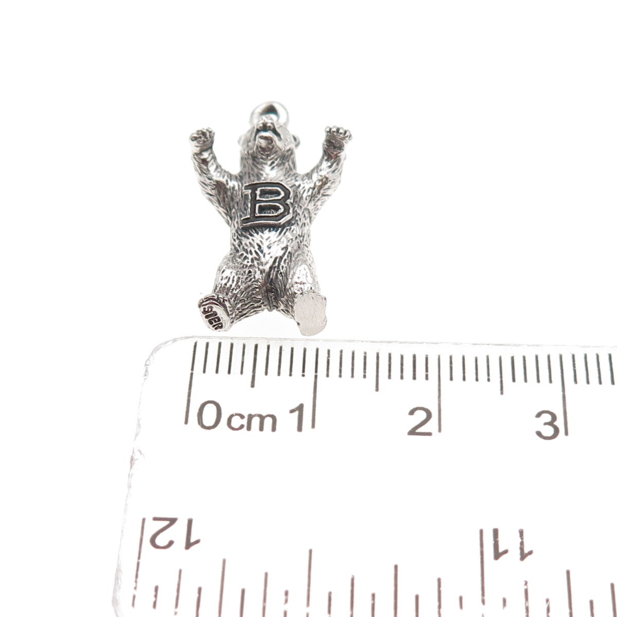 KINNEY 925 Sterling Silver Vintage Chicago Bears Football Team 3D Charm Pendant