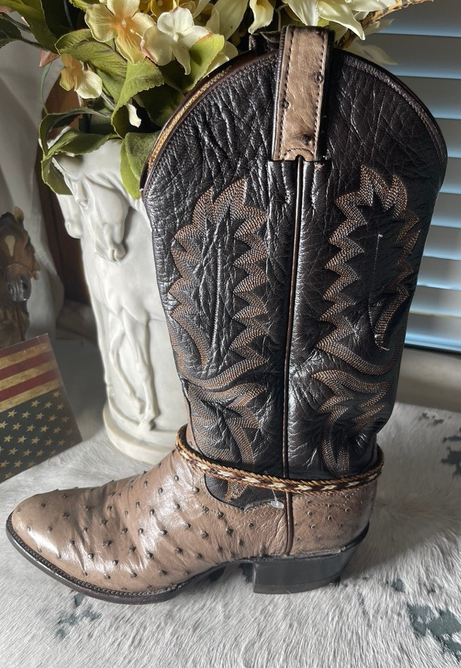Western Boot Jewelry 15.5 x 3/8 in Horsehair Cowboy Adjustable Black Brown Cream