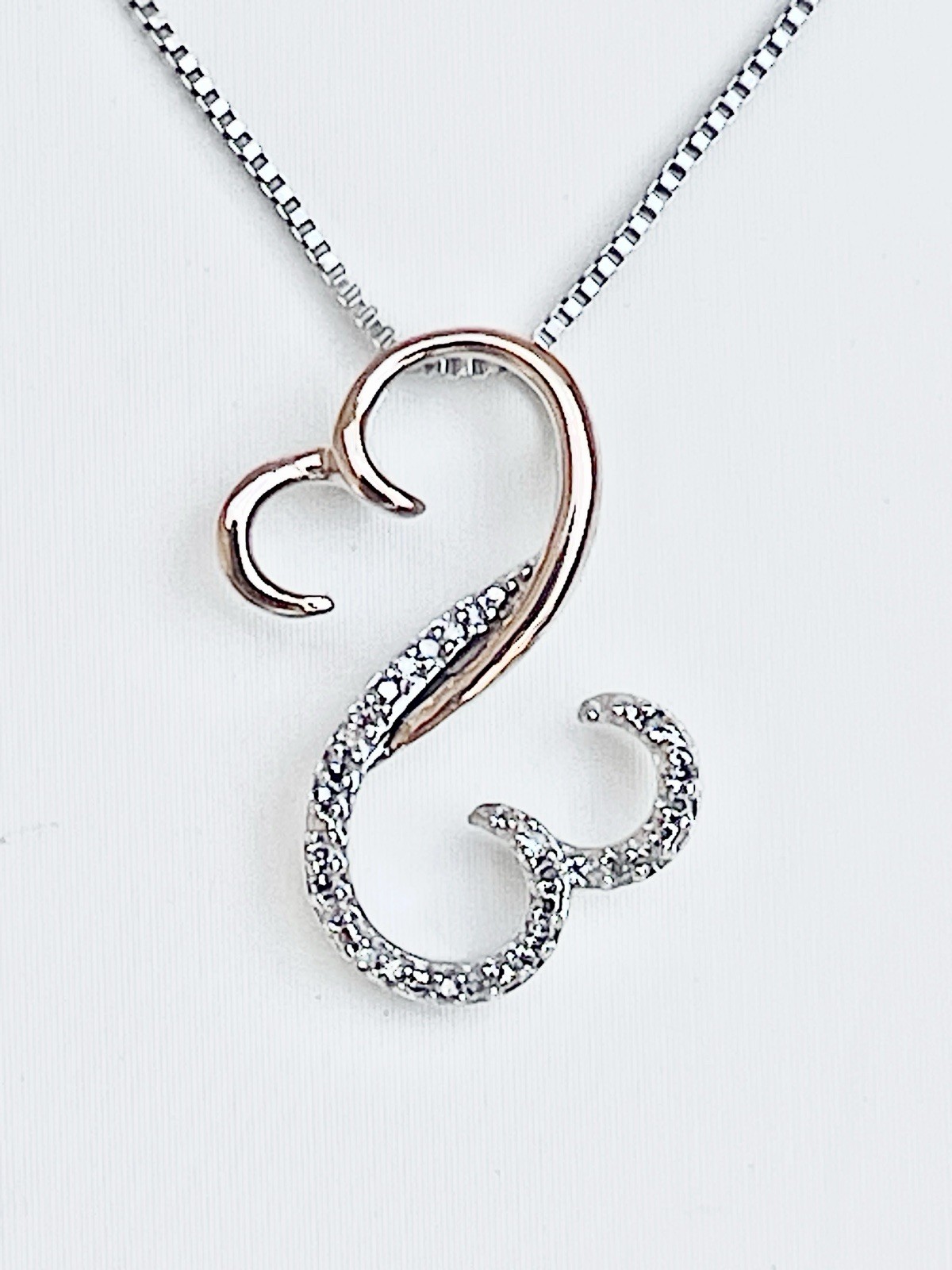 Jane Seymour Open Hearts Diamond Sterling silver, 10K Rose Gold Necklace MRP$199