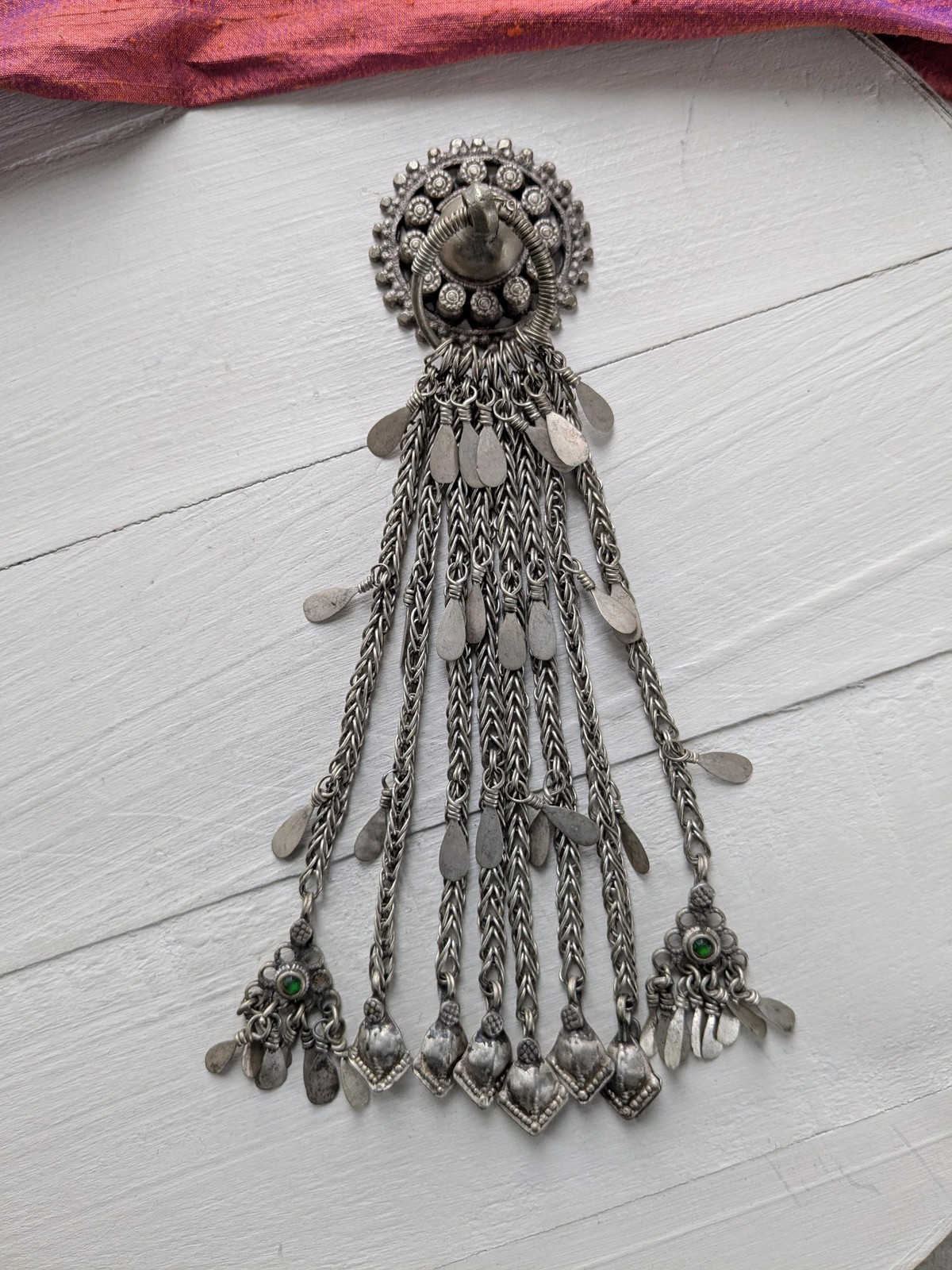 Vintage Kuchi Tribal Pendant Jingling Adornment 8.5″ (20637)