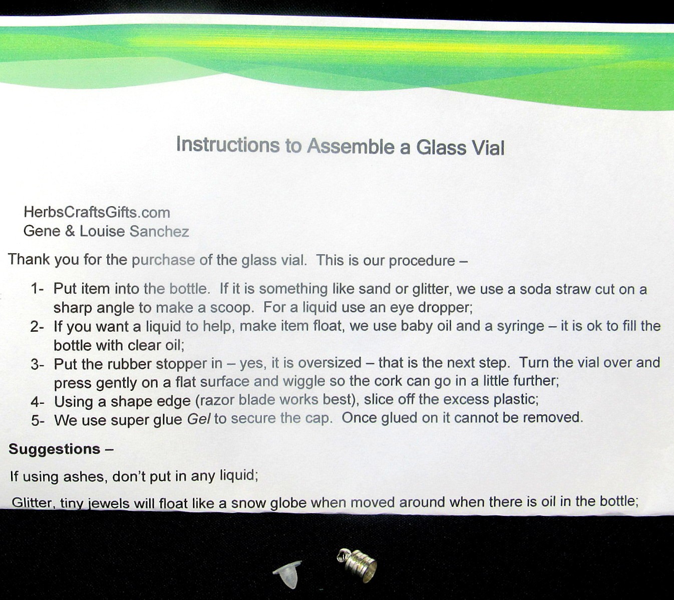 Bottle Flask Clear Glass Vial 1inch Charm Cremation Ashes US Seller T