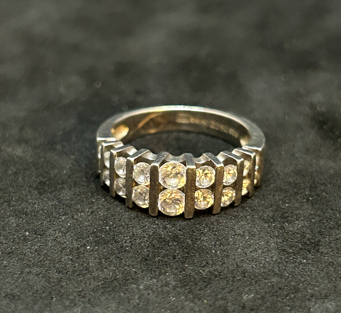 925 Sterling DG CZ Ring 7mm Sz 6.5 – 4.82g