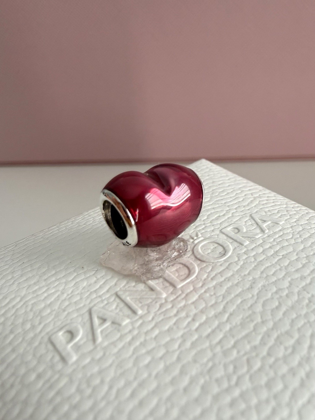 Pandora SSilver In My Heart, Fuschia Enamel Charm Valentine#791814EN62 Authentic