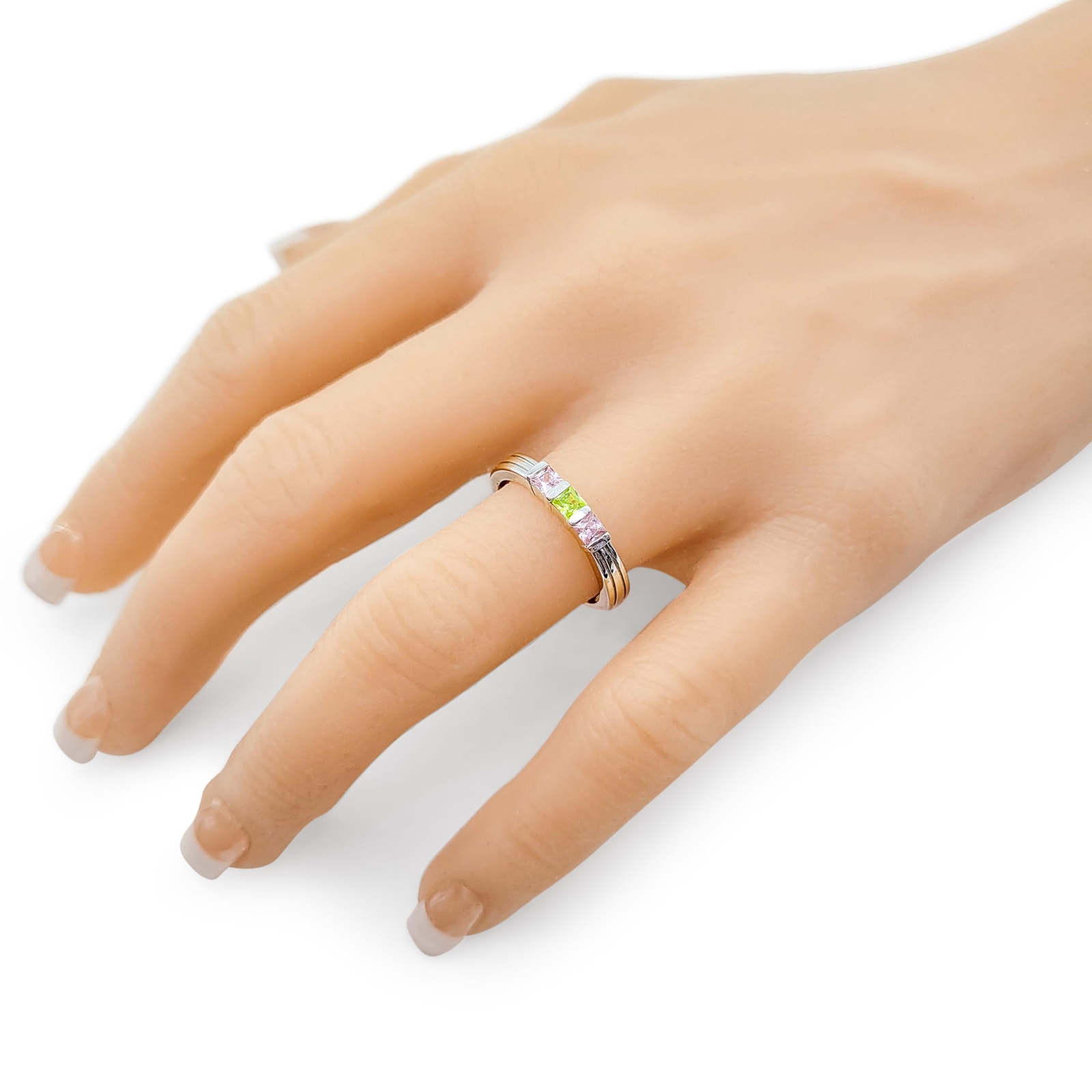 NANA Princess Mothers Ring with 1 to 6 Simulated Birthstones in Silver or 10k