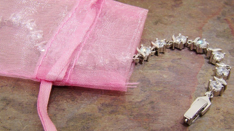 Crystals Tennis Bracelet Made with Swarovski Austrian Crystals 7.5 Inches