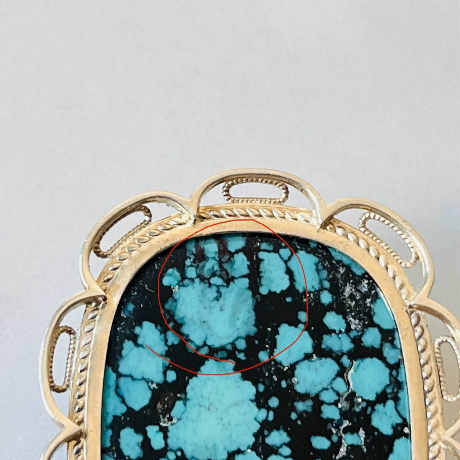 Natural Turquoise Lander Blue Gemstone Amulet Pendant Necklace Handmade Gift