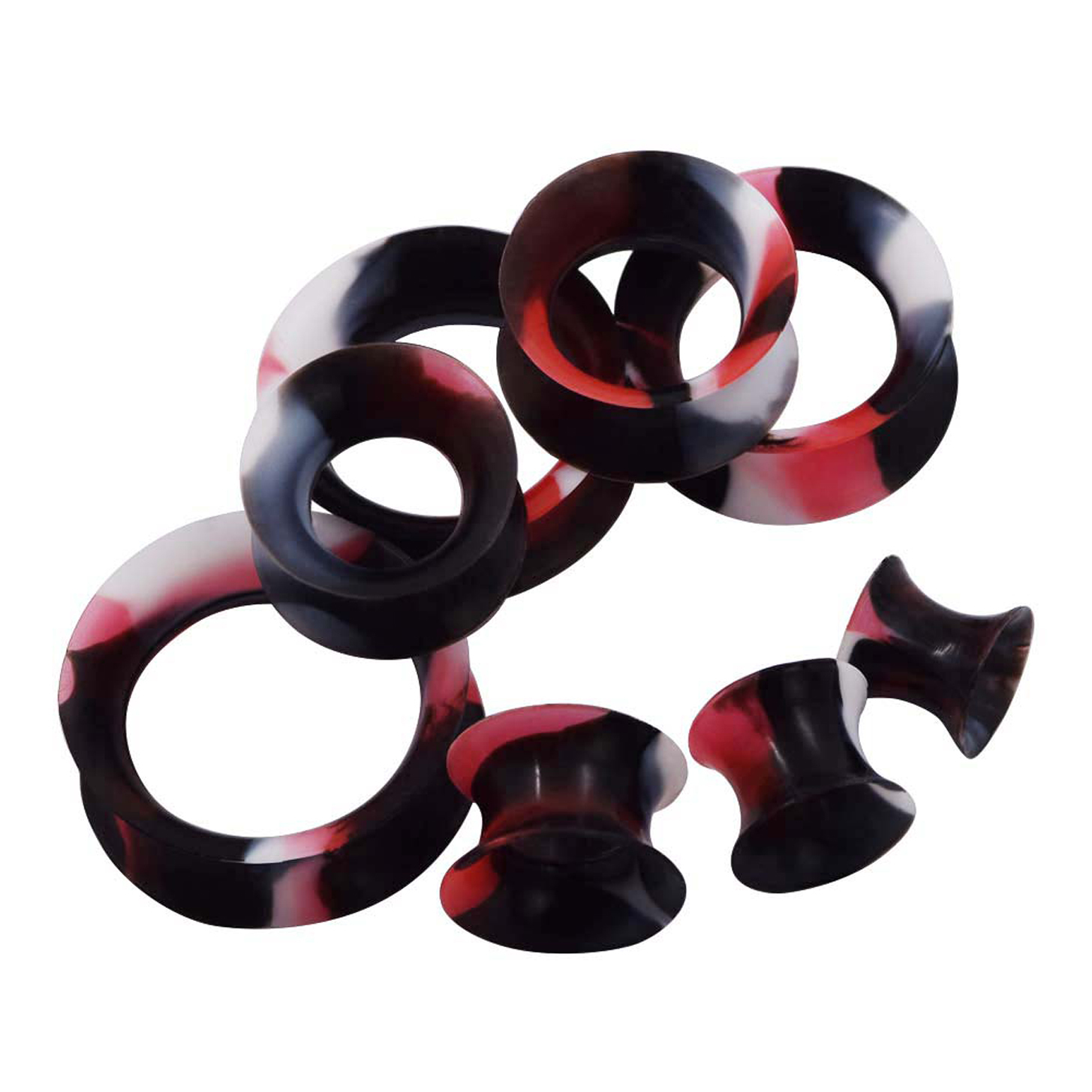 2Pcs Silicone Ear Plugs Flesh Tunnels Ultra Thin Double Flared Ear Gauge Earlets