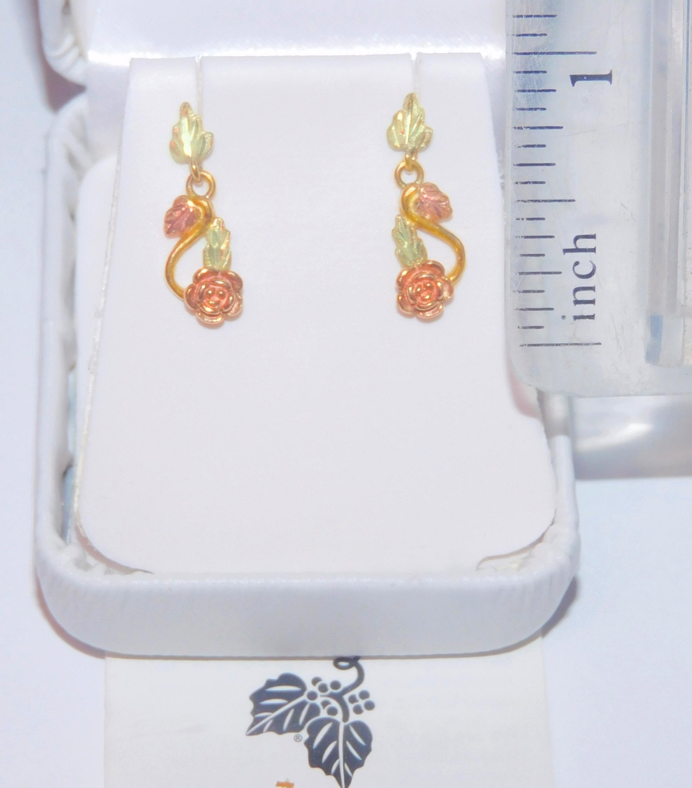Black Hills Gold 10k Landstrom’s Rose Drop Earrings